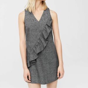 Mango Asymmetrical Gray Dress with Ruffle